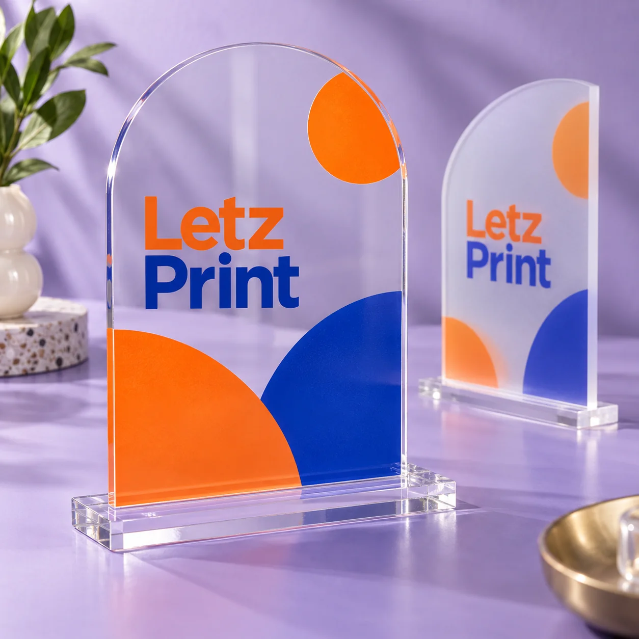 Acrylic Table Signs — illustrative design mockup
