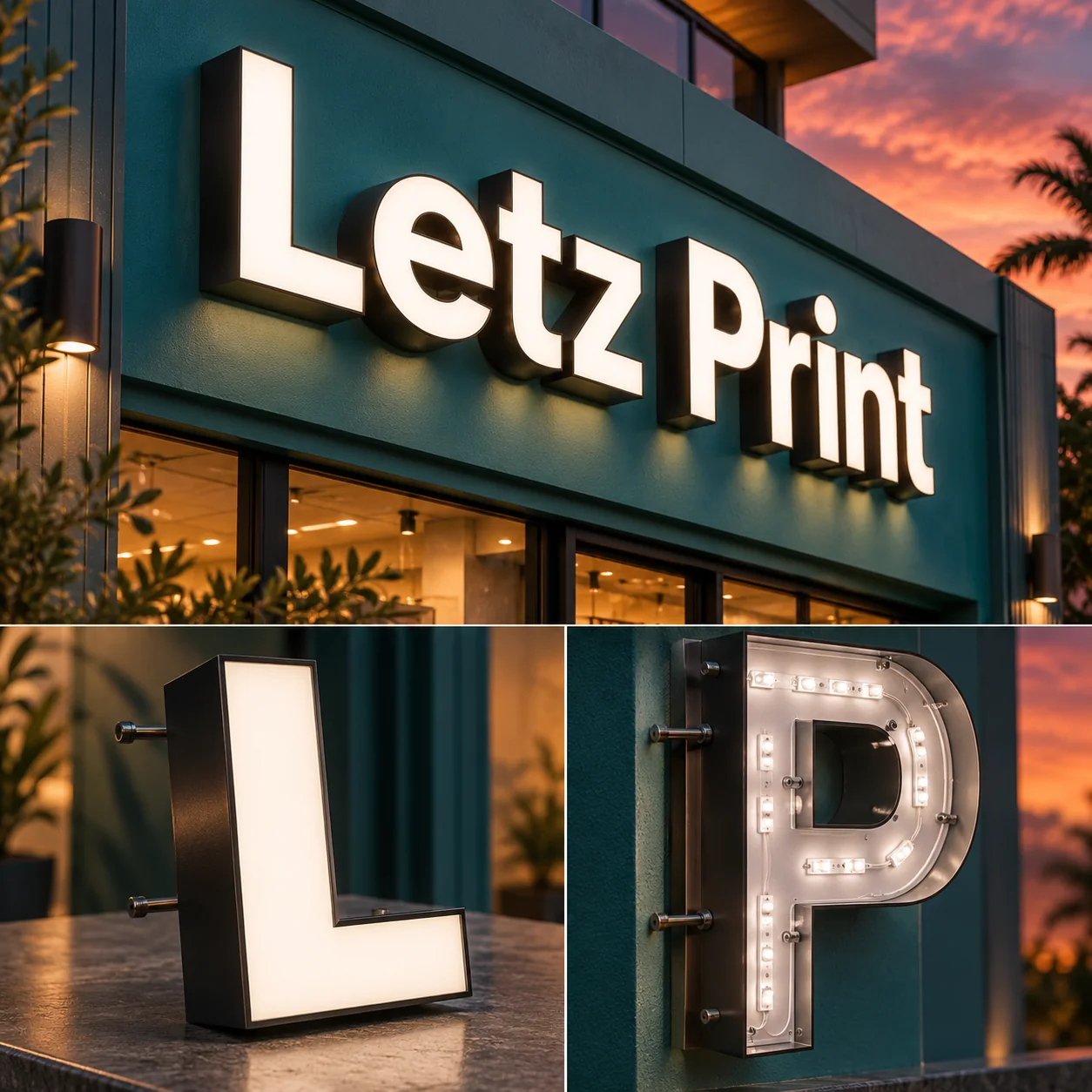 Channel letters — illustrative design mockup
