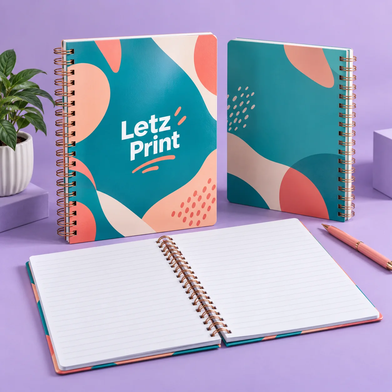 Custom Notebooks — illustrative design mockup