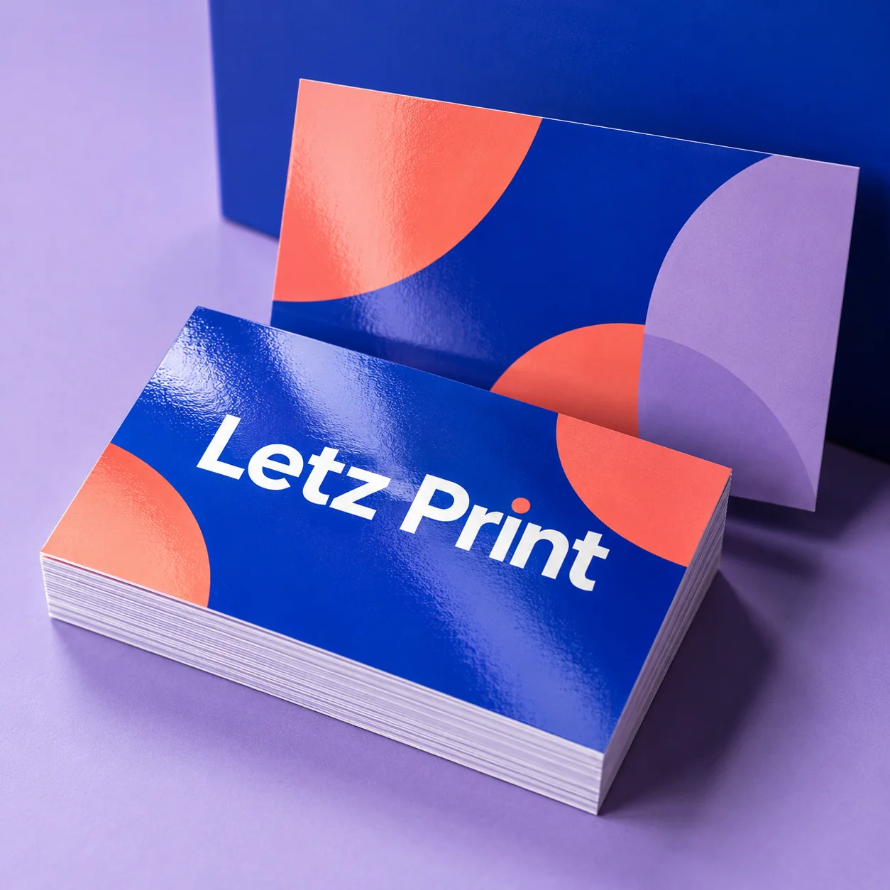 Glossy Business Cards — illustrative design mockup