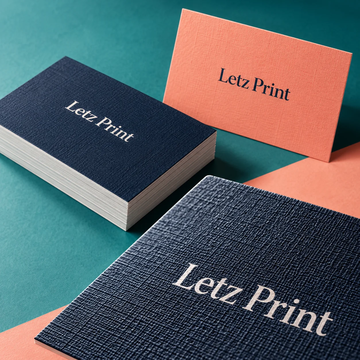 Linen Business Cards — illustrative design mockup