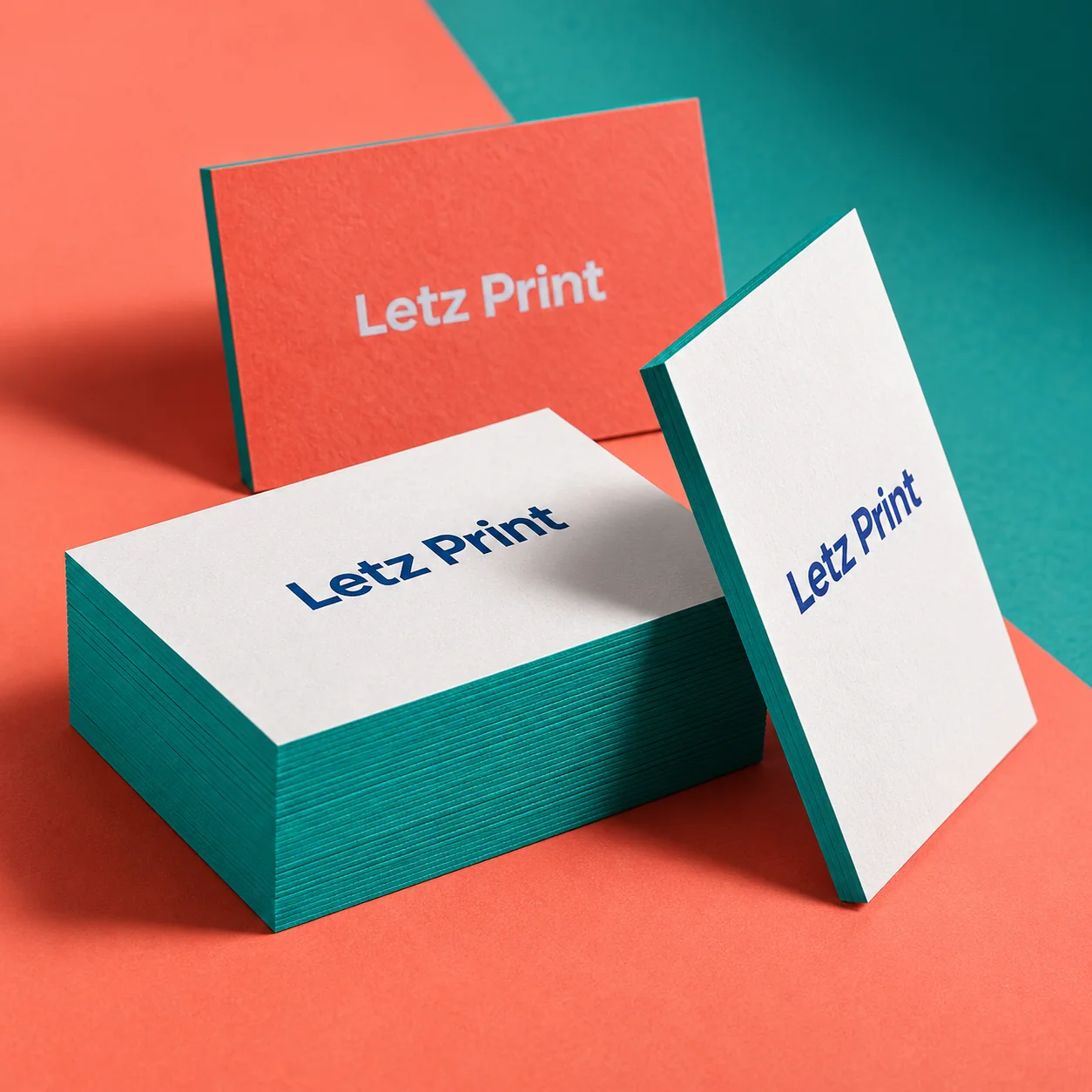 Painted Edge Business Cards — illustrative design mockup