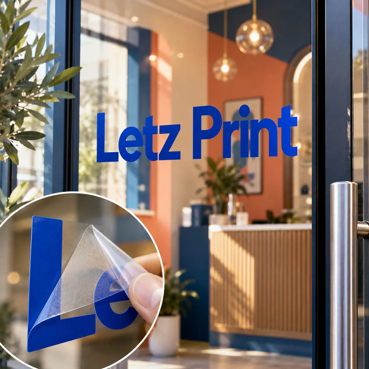Cut vinyl lettering — illustrative design mockup
