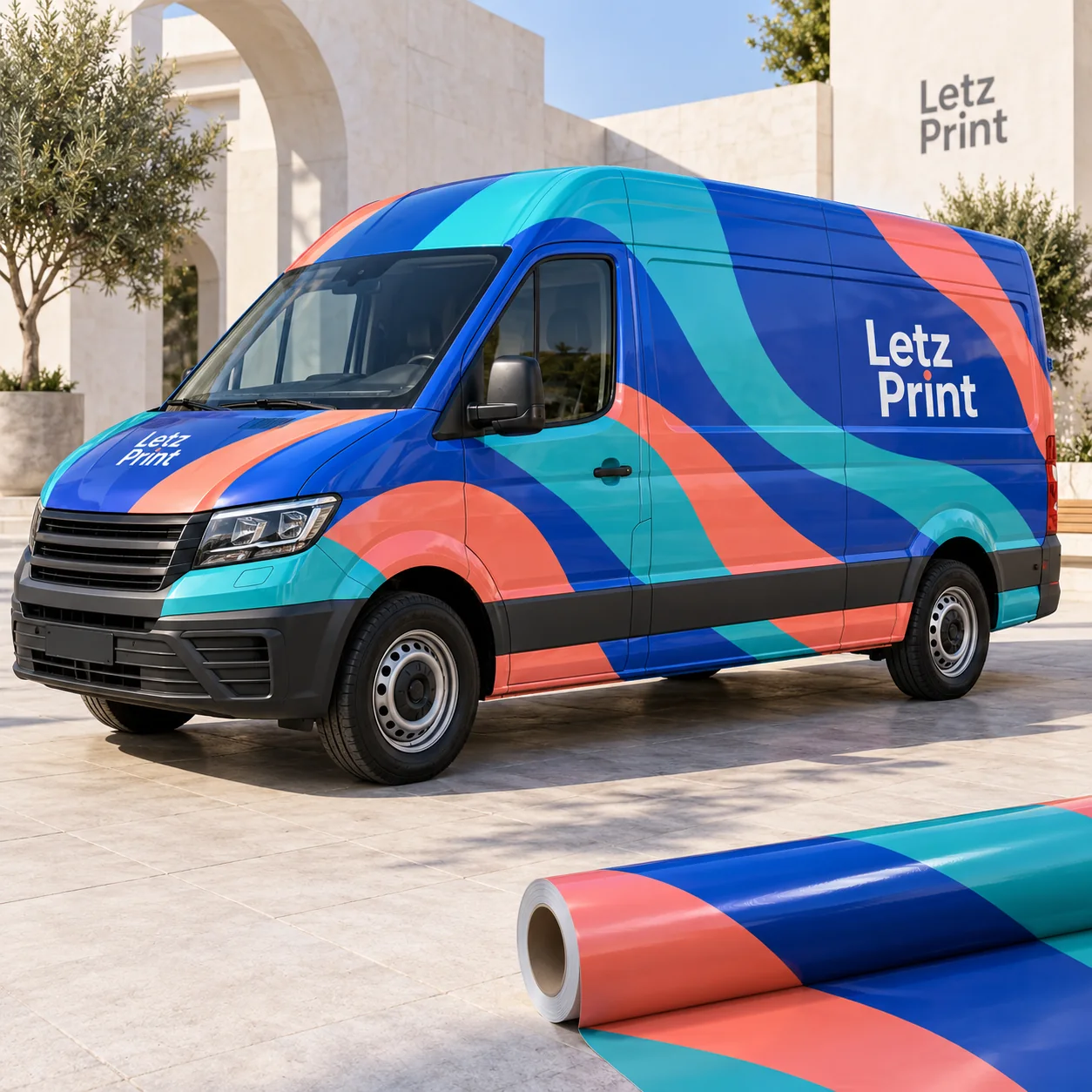 Full vehicle wraps — illustrative design mockup