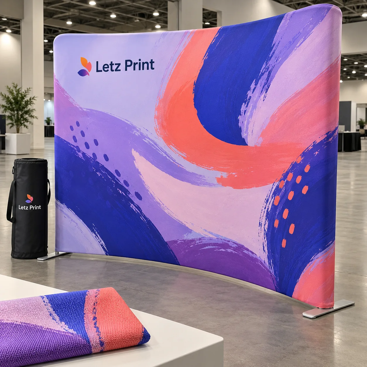 Trade-show backdrops — illustrative design mockup