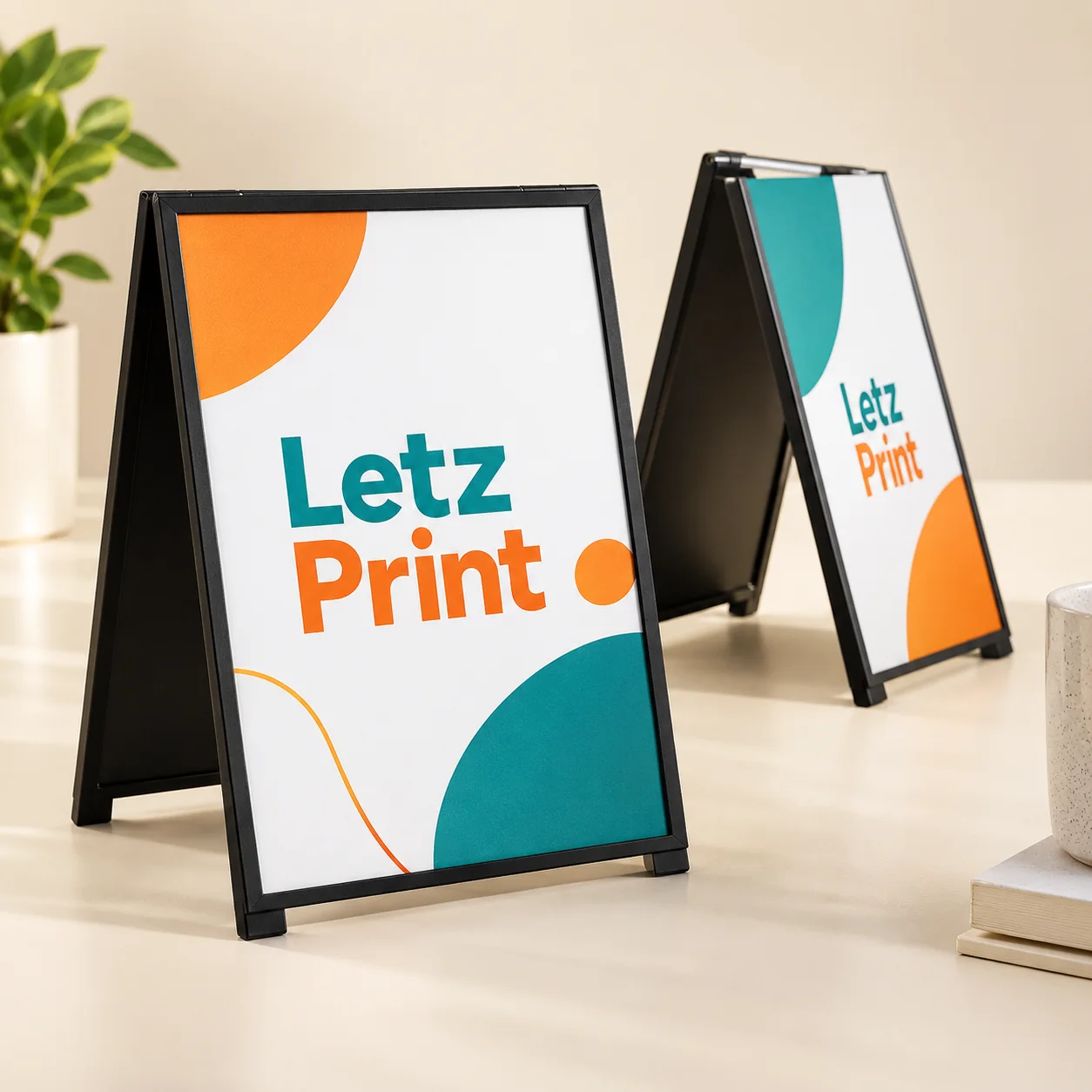 Tabletop A-Frames — illustrative design mockup