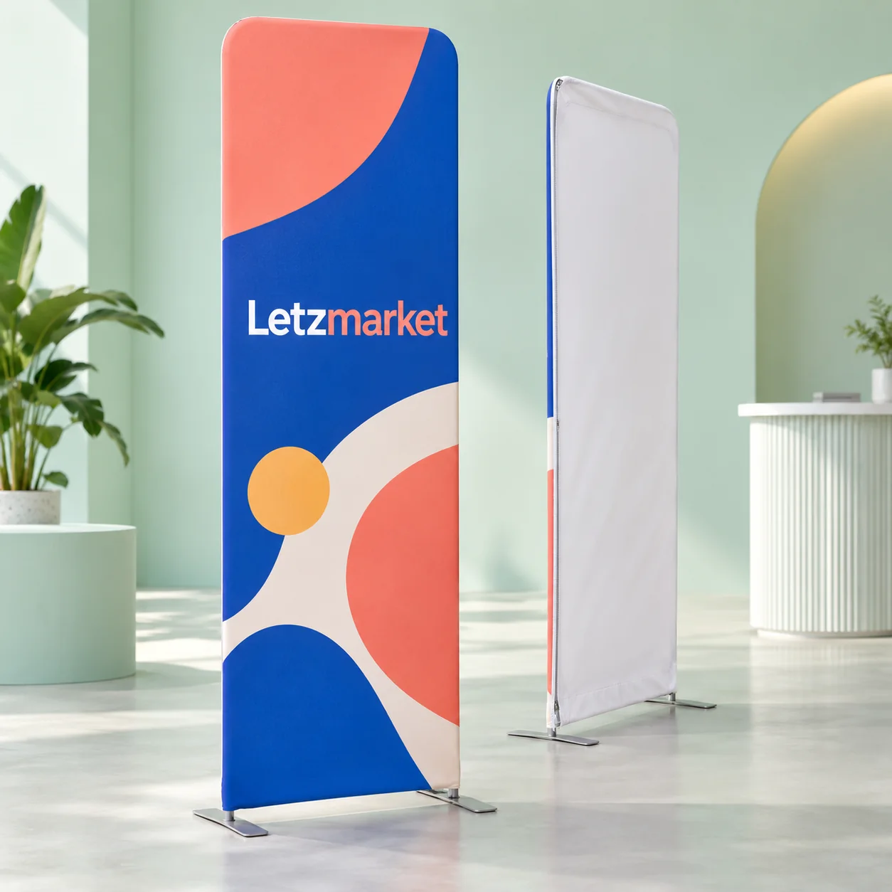 Tension Fabric Displays — illustrative design mockup