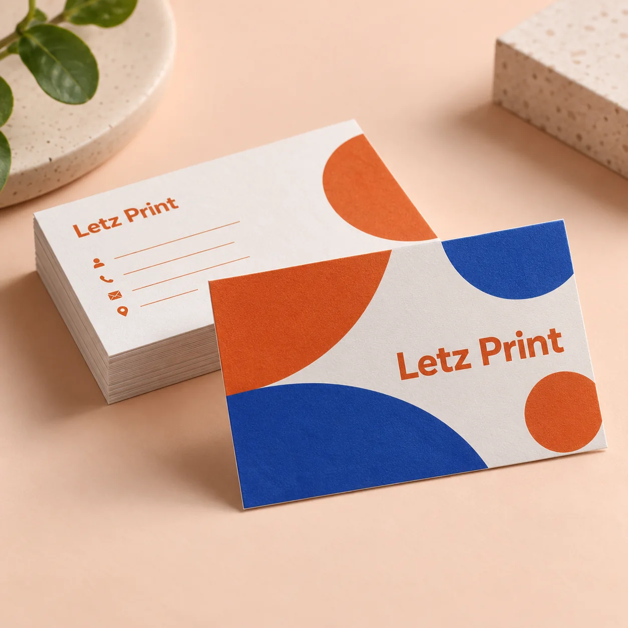 Uncoated Business Cards — illustrative design mockup